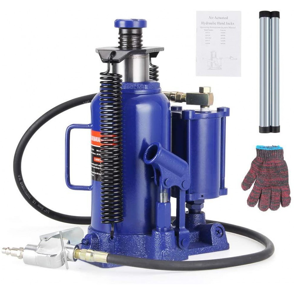 Anbull 20 Ton Air Hydraulic Bottle Jack, Blue Pneumatic Hydraulic ...