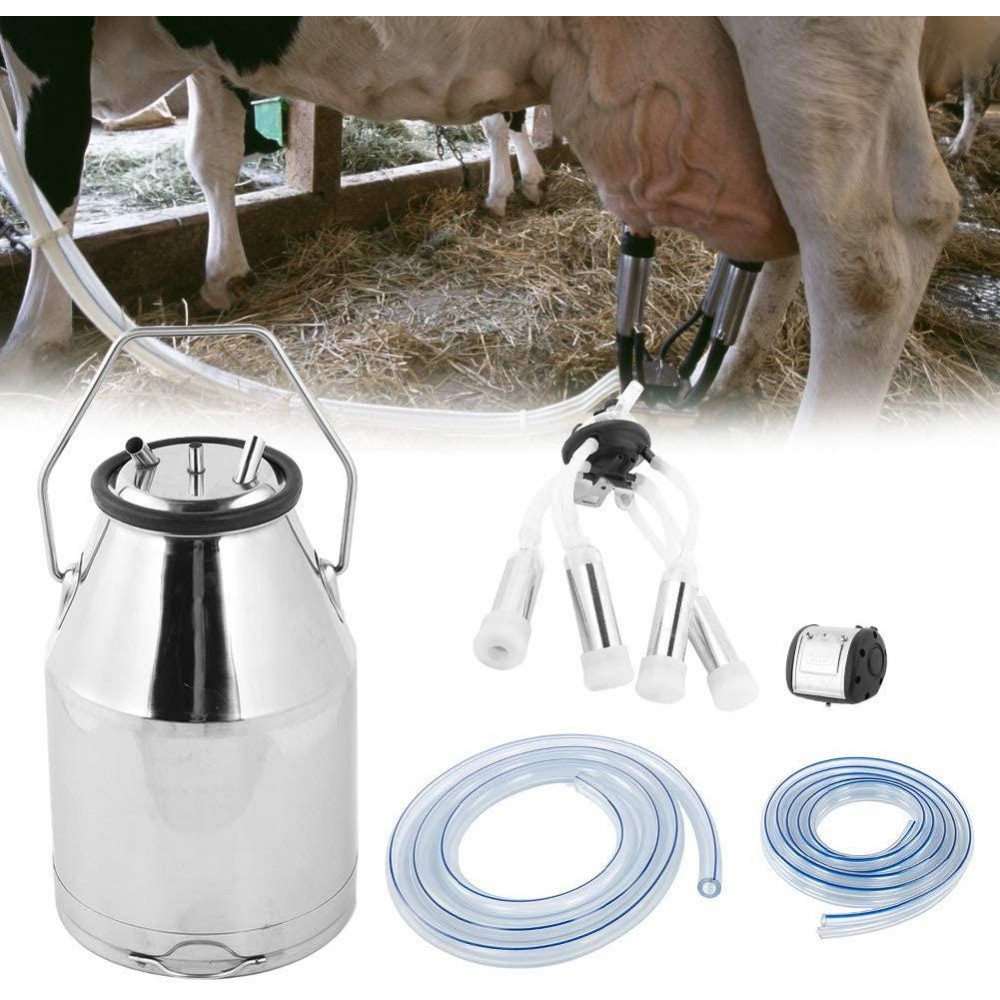 Qiilu Goat Milker Machine 6.6 Gallons Portable Four Head 